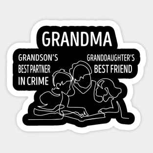 Grandma Grandson And Granddaughter Sticker